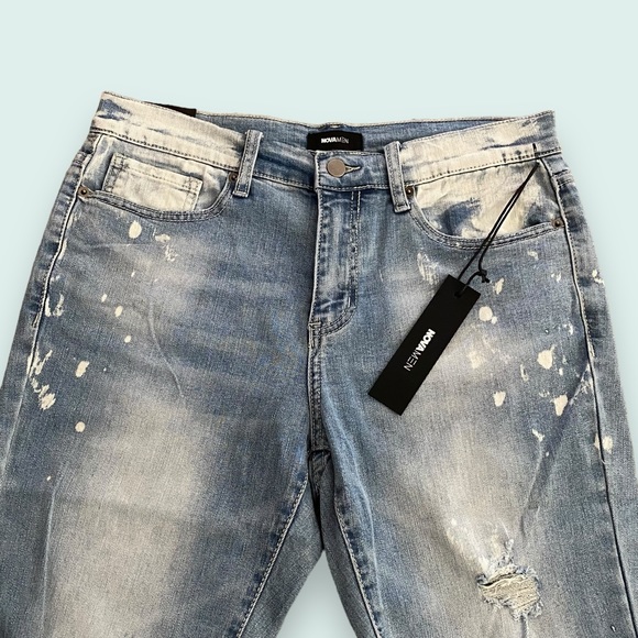 NWT Nova Man Owen Slim Taper Jeans SZ 30x32 Light Wash Destruction - Picture 8 of 16